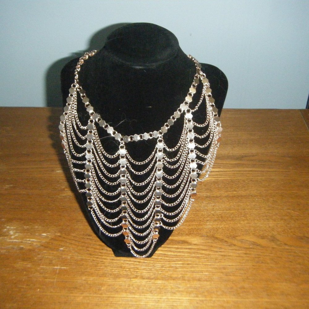 Goldtone Bib Necklace